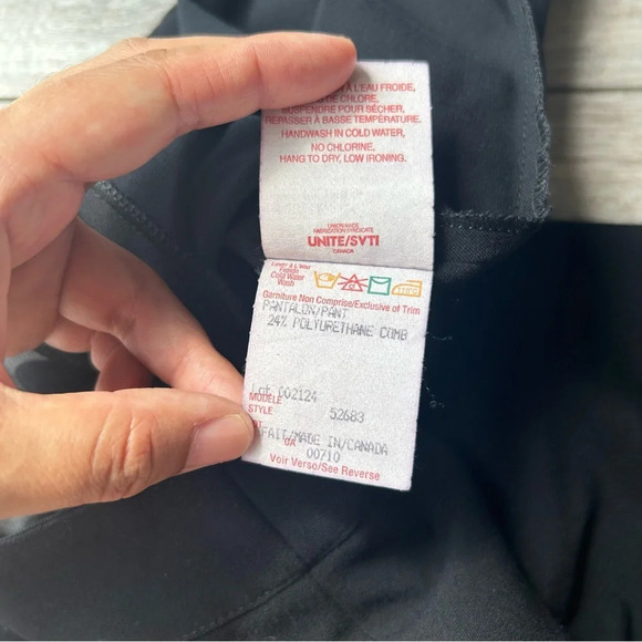 Vintage Joseph Ribkoff Draped Jersey Fabric Cropped Pants With Faux Leather Trim - Picture 9 of 14